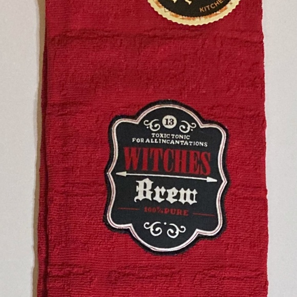 HALLOWEEN KITCHEN DINING DECOR Table Runner TOWELS Witch Skull Spider Theme - Picture 9 of 14